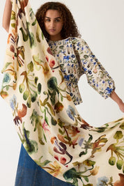 Nancybird Wool Scvarf in Warm Watercolour