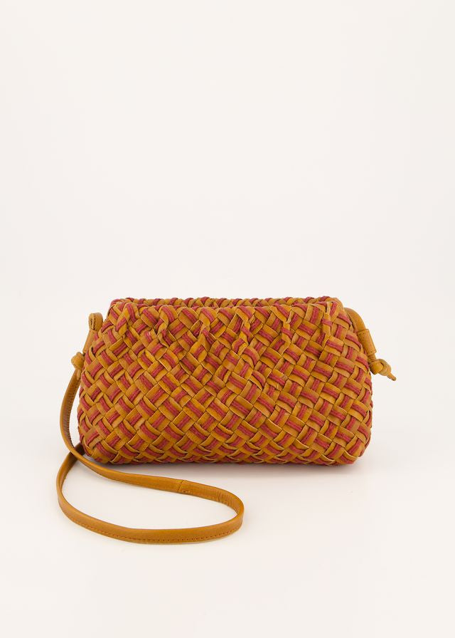 Nancybird Woven Clutch Bag Ochre
