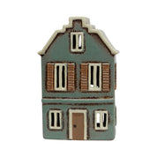 French Country Alsace Tealight House with Shutters Blue