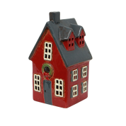 French Country Alsace Tealight Cottage Red with Wreath