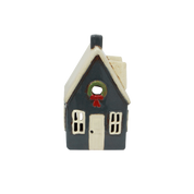 Alsace Tealight Cottage Navy with Wreath