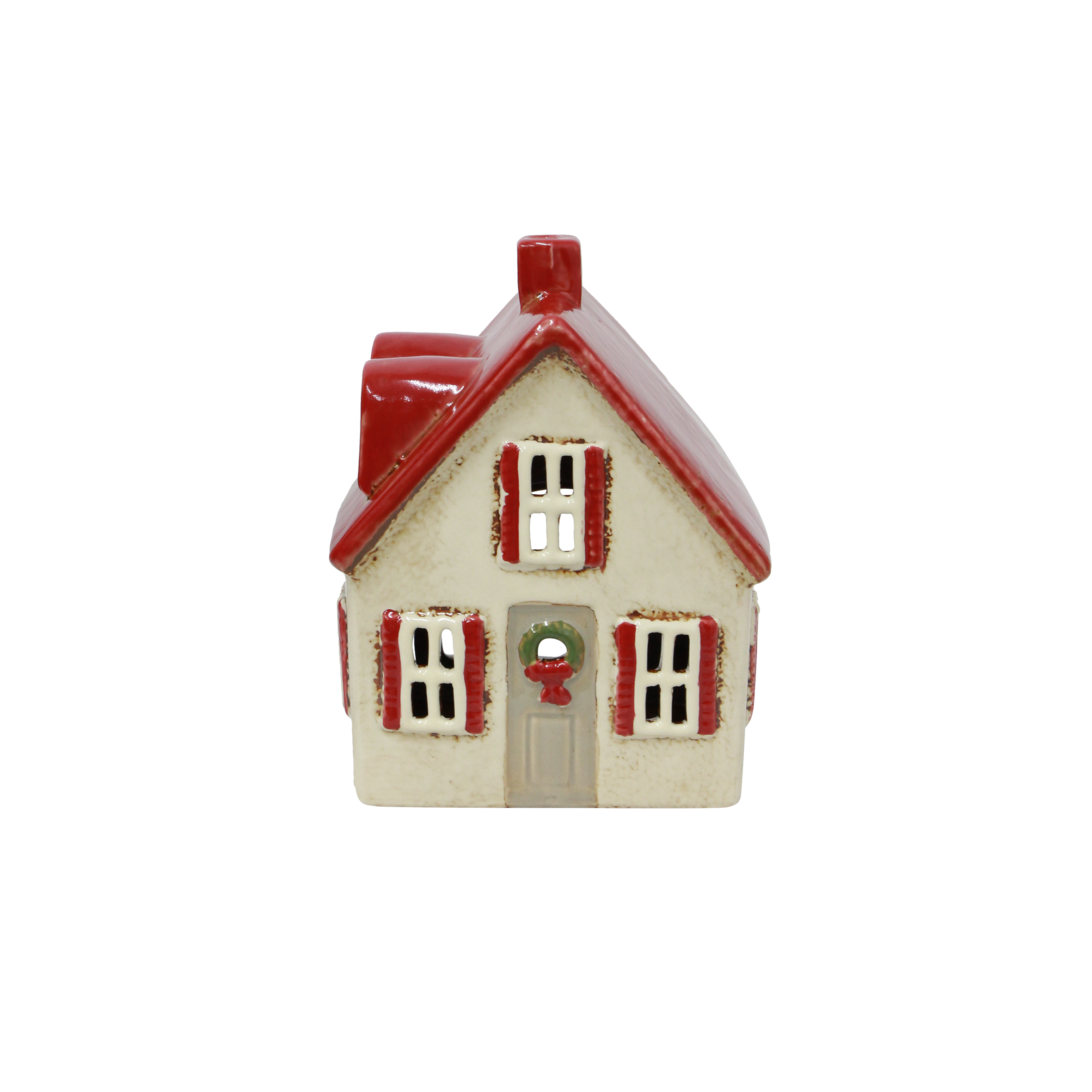 French Country Alsace Tealight Cottage Cream with Shutters