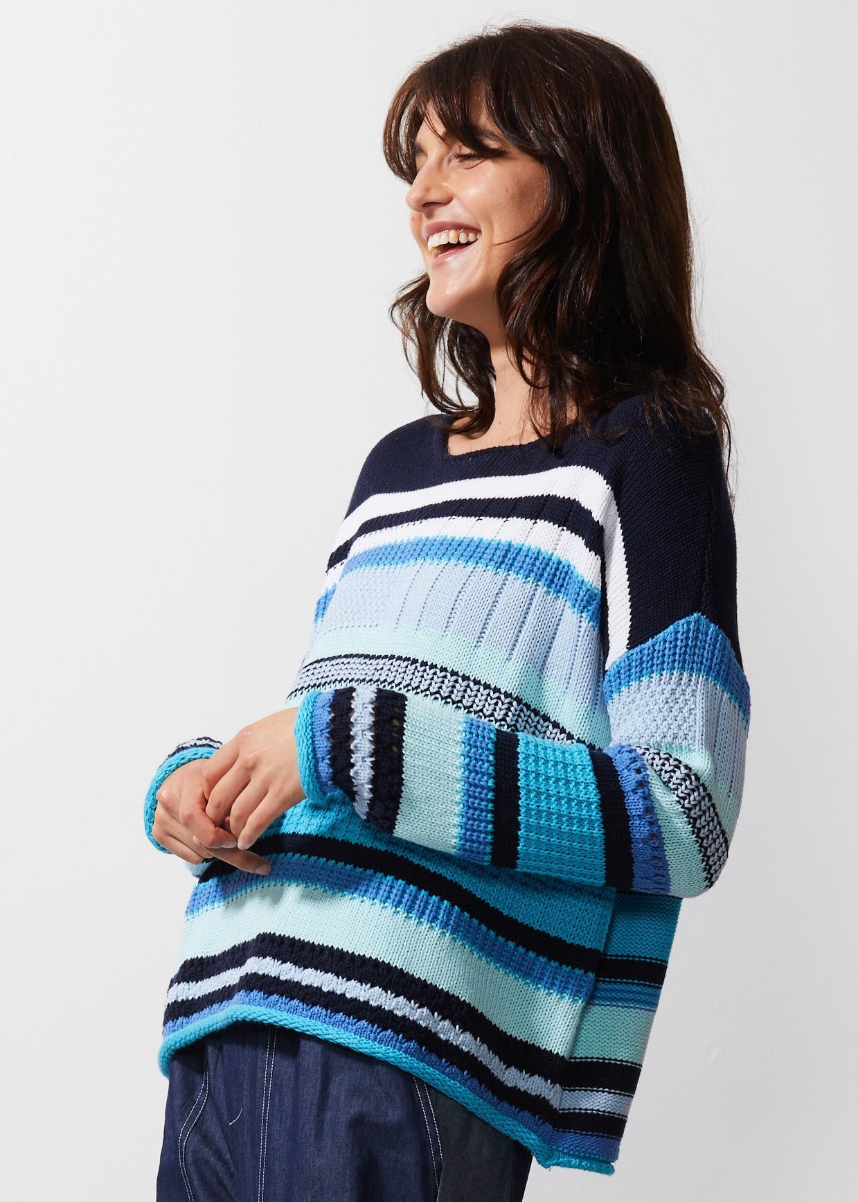 Chunky Cotton Jumper- Navy