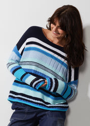 Chunky Cotton Jumper- Navy