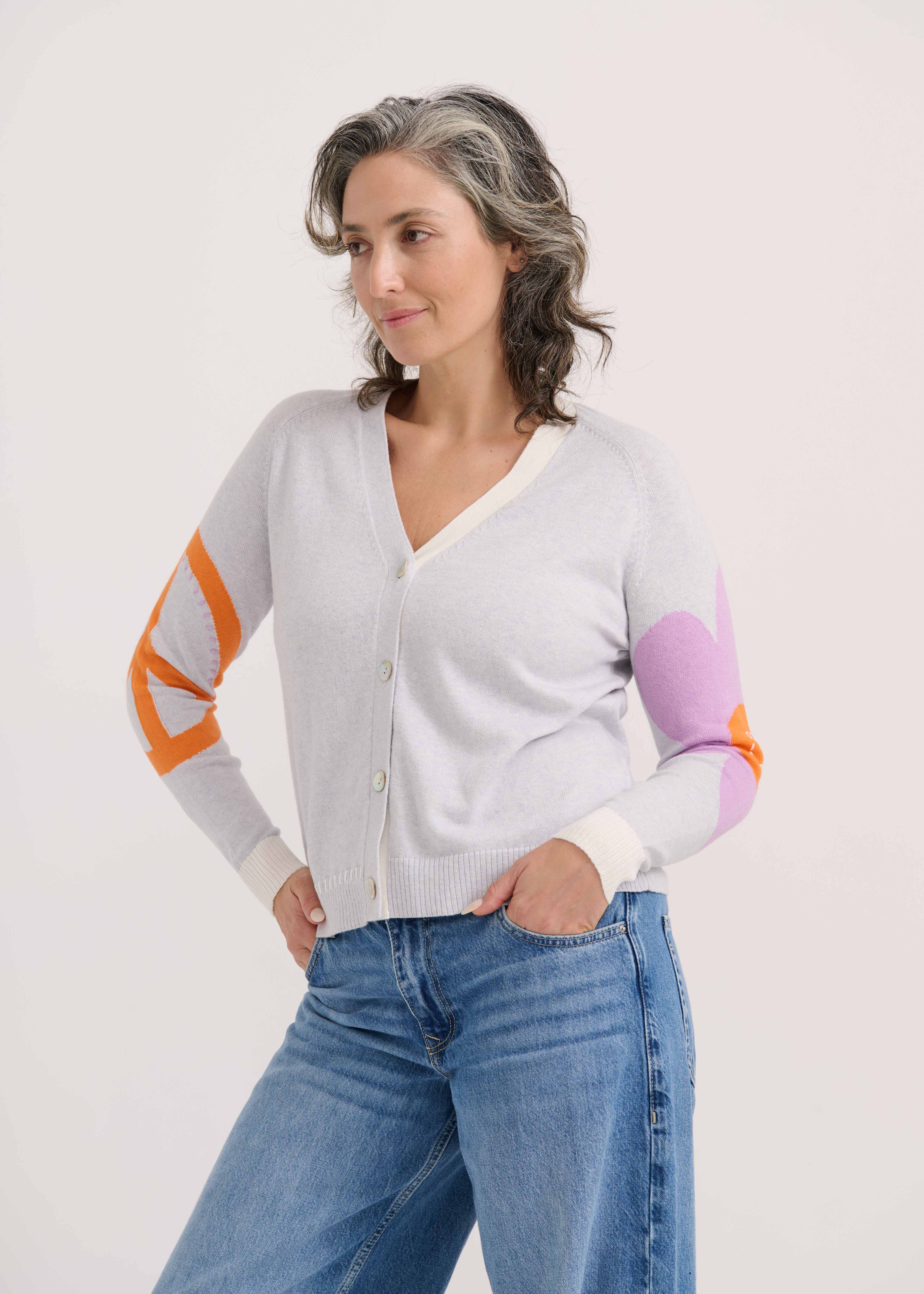 Zaket & Plover Peace Cardigan in Icicle