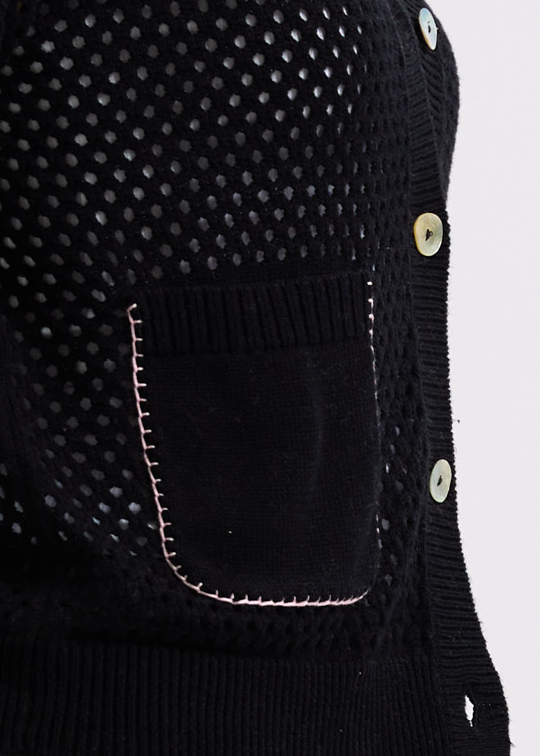 Holey Cardi- Black
