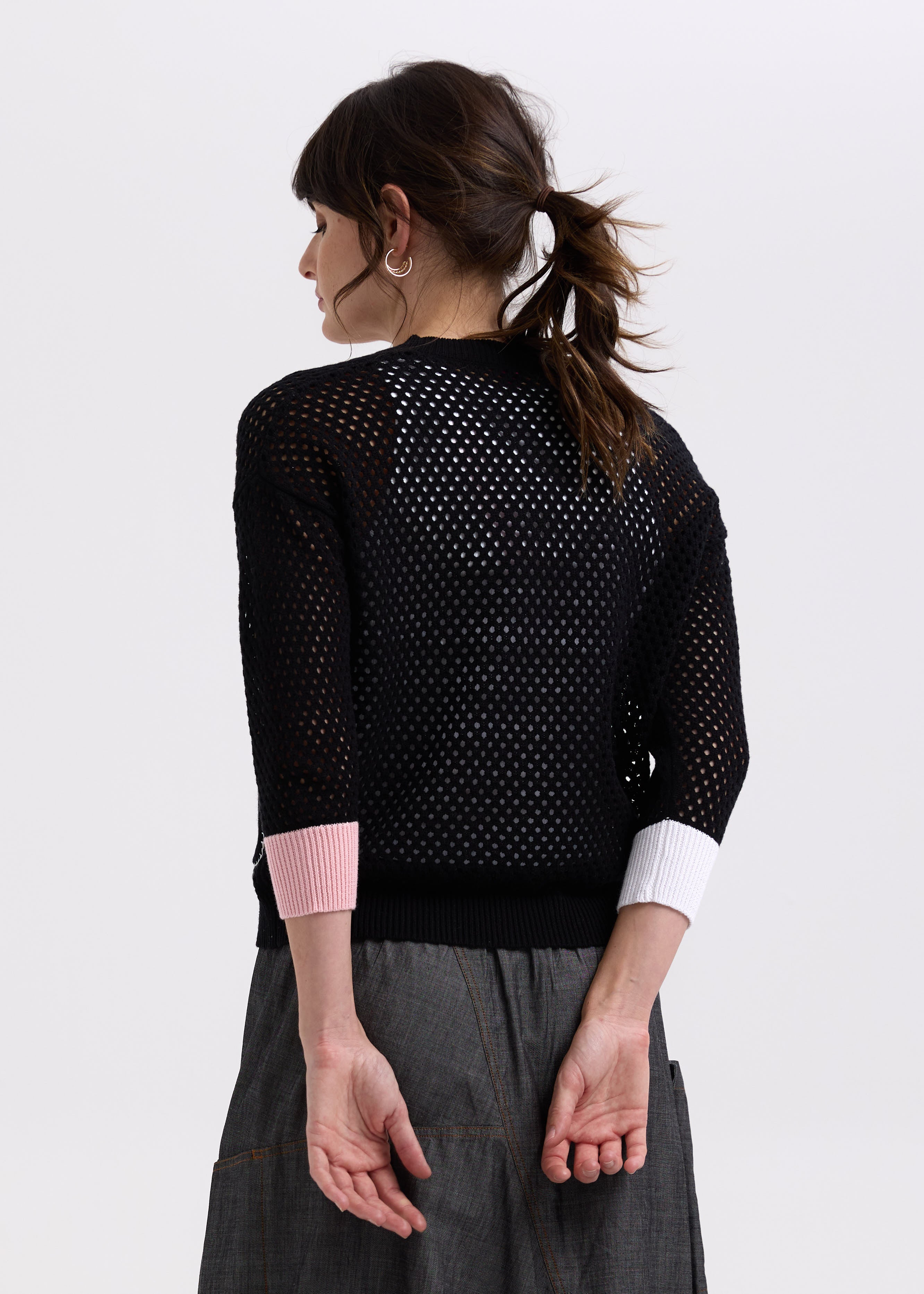 Holey Cardi- Black
