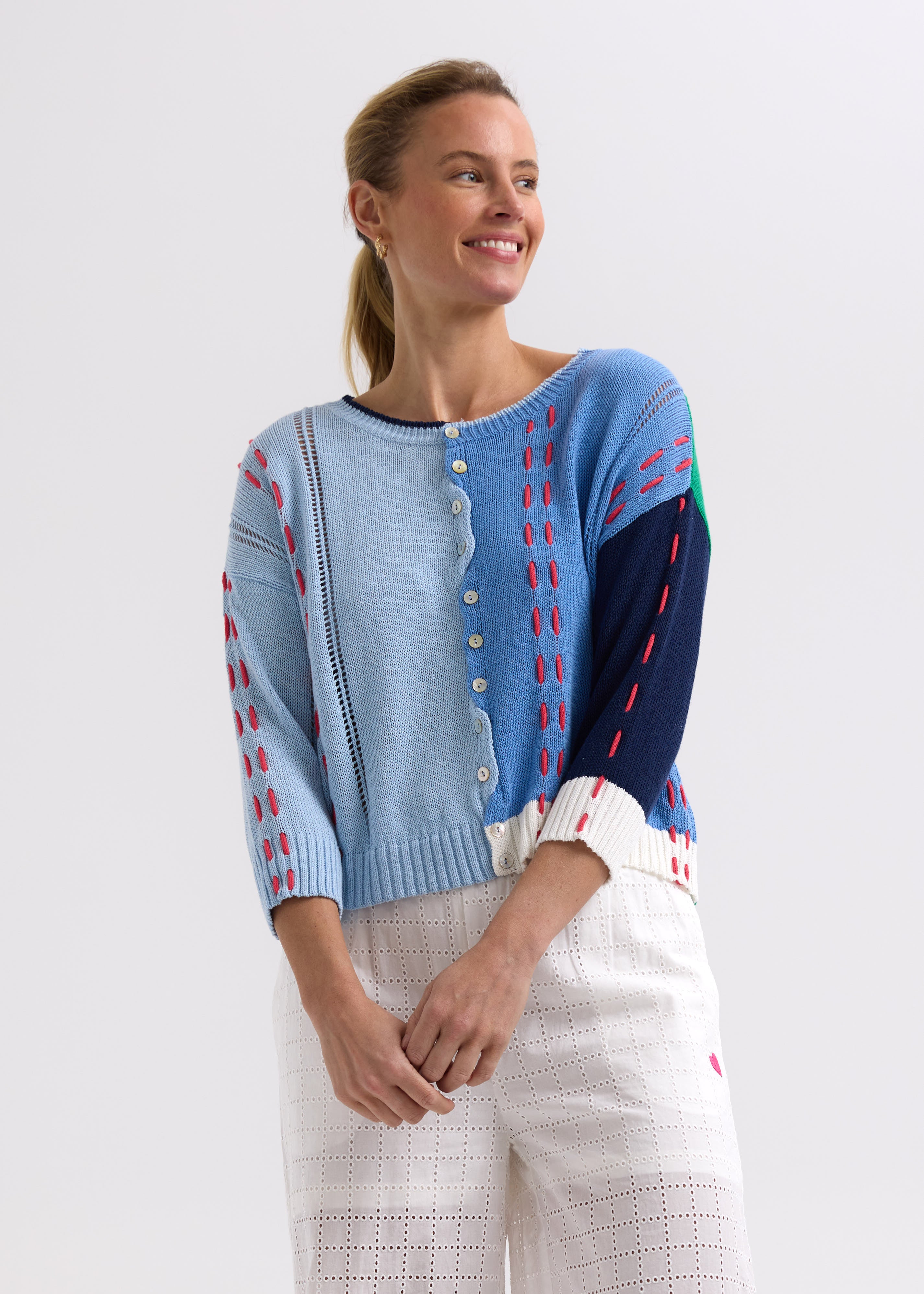 Thread Detail Cardi- Blue