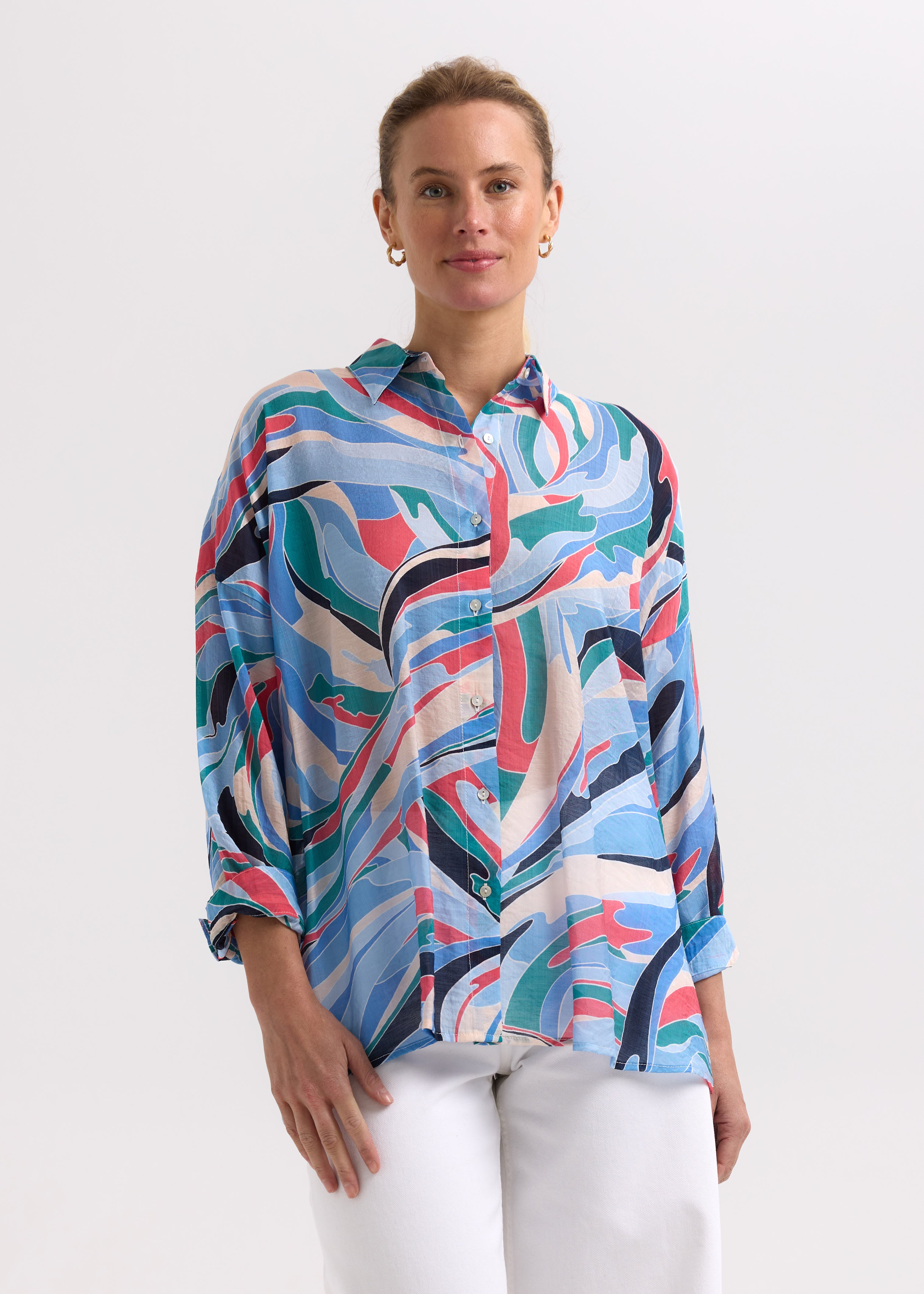 Zaket & Plover Summer Shirt in Waves Print