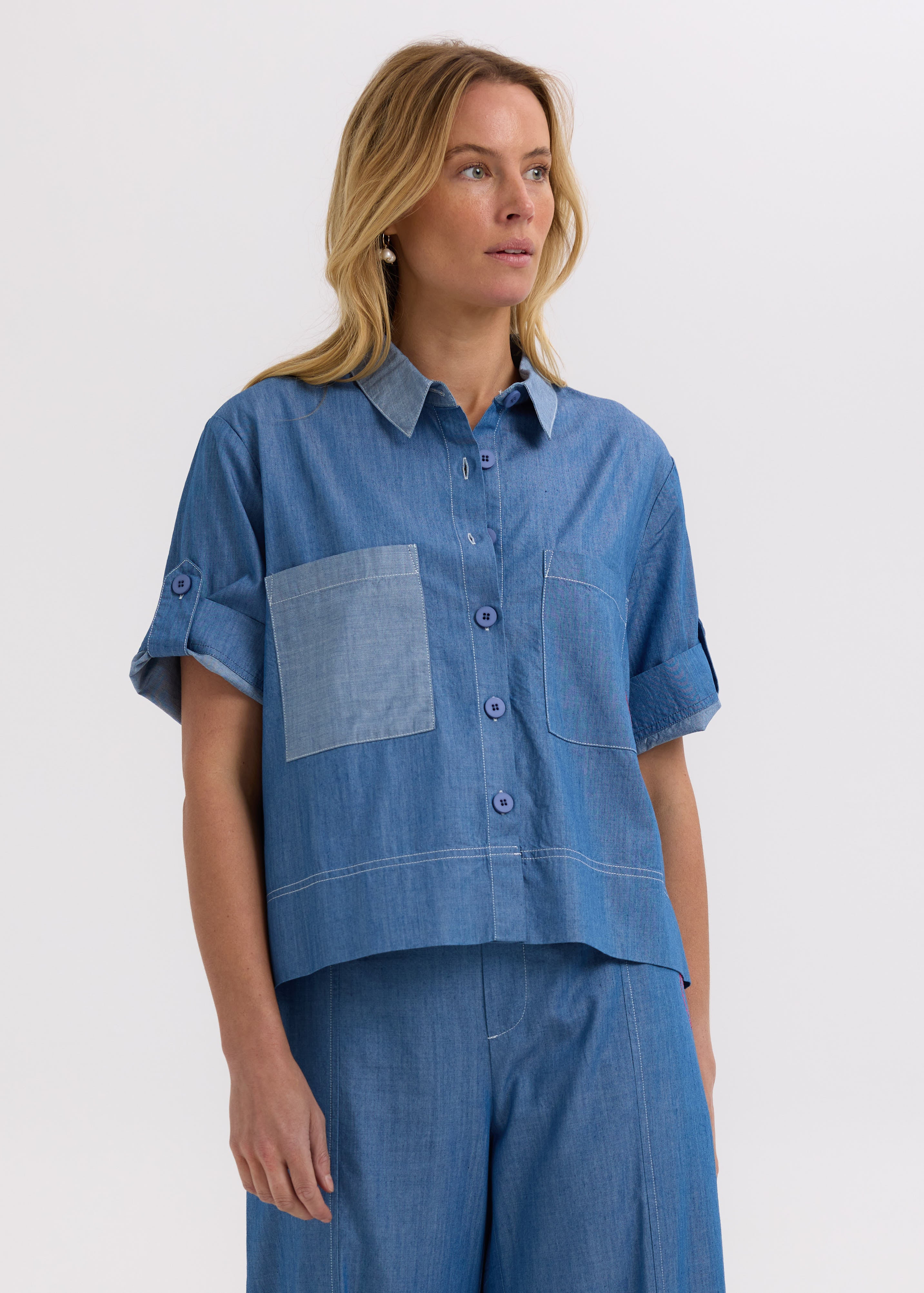Zaket & Plover Washed Denim Cotton Shirt