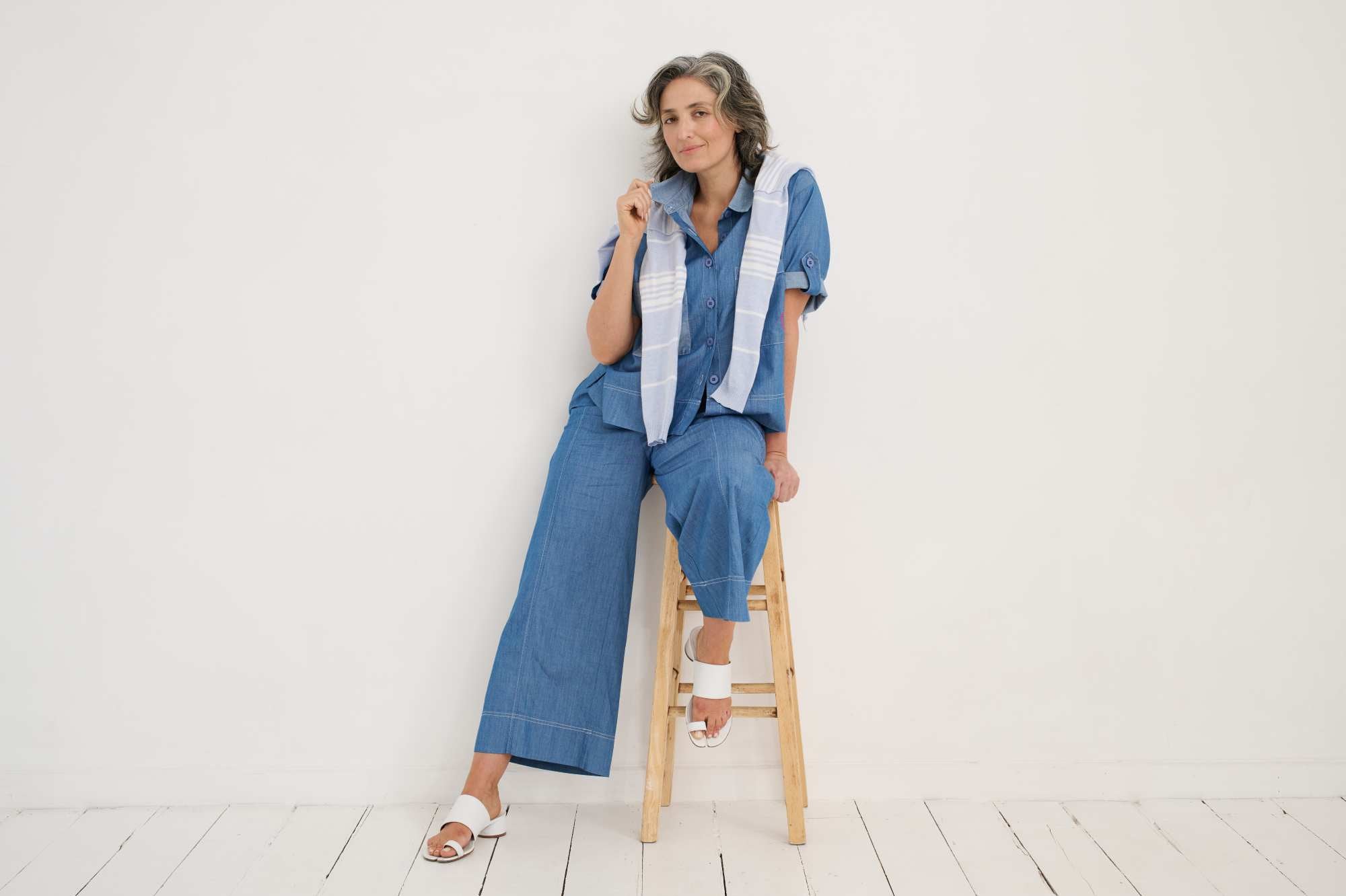 Washed Denim Pant