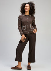 Tailored Cardi- Cocoa