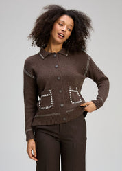 Tailored Cardi- Cocoa