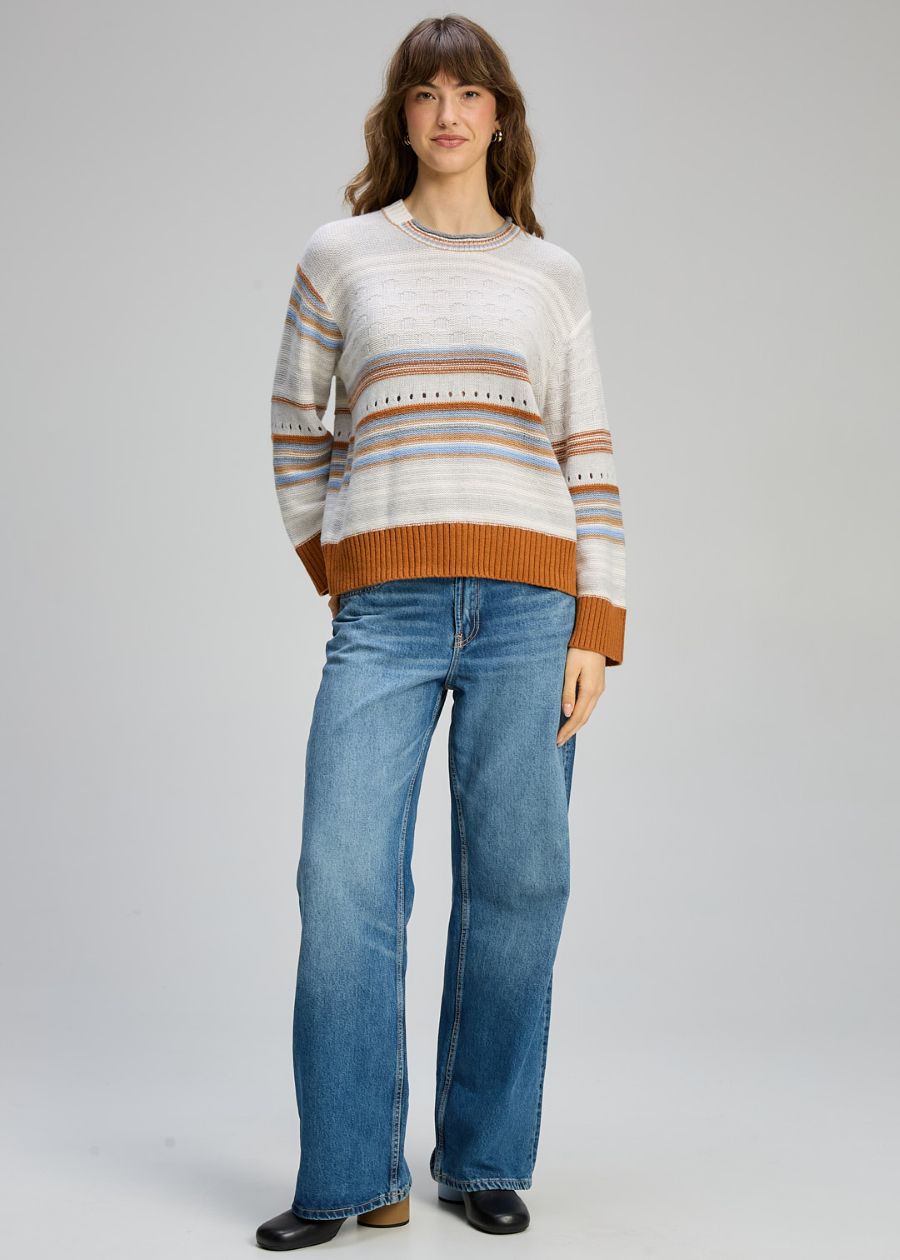 Stripe Pop Jumper- Mercury