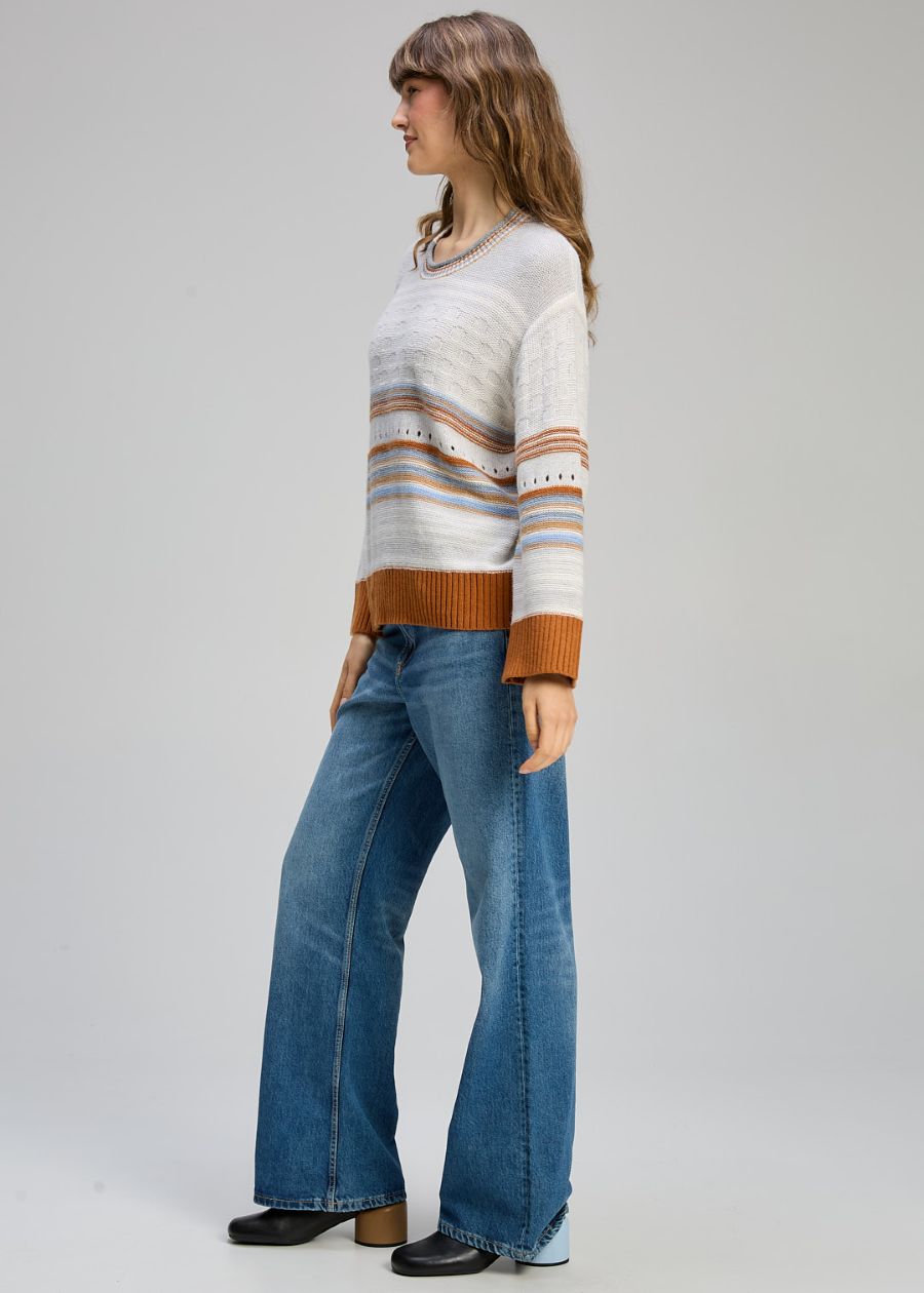 Stripe Pop Jumper- Mercury
