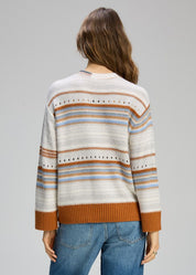 Stripe Pop Jumper- Mercury