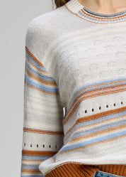 Stripe Pop Jumper- Mercury