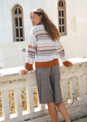 Stripe Pop Jumper- Mercury