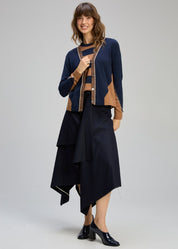 Zaket & Plover Dual Stitch Cardi- Cinnamon