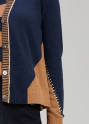 Dual Stitch Cardigan- Cinnamon