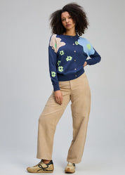 Zaket & Plover Petal Play Cardi in Denim
