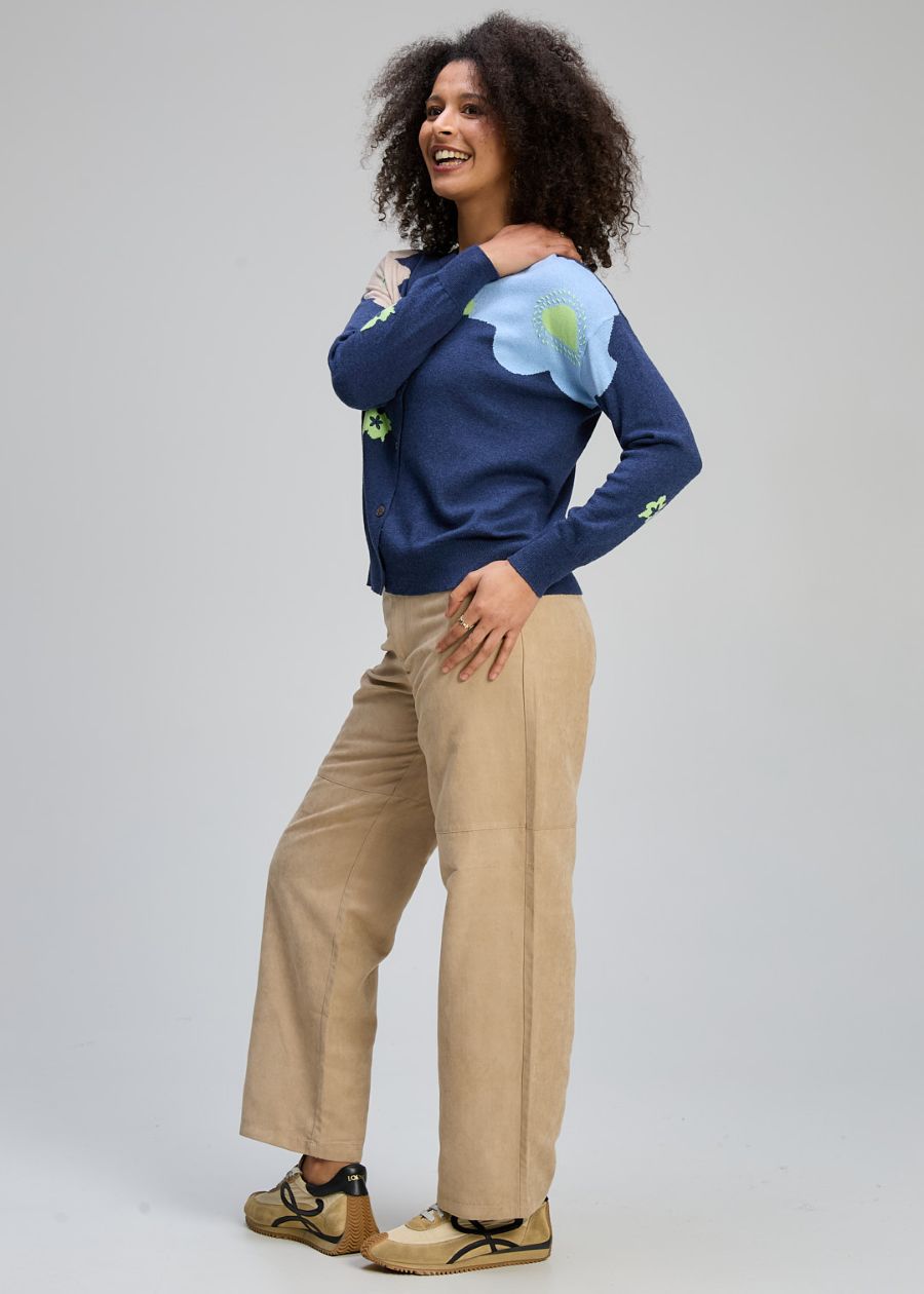 Petal Play Cardigan- Denim