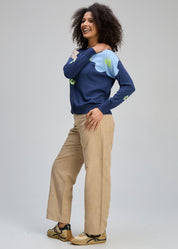 Petal Play Cardigan- Denim