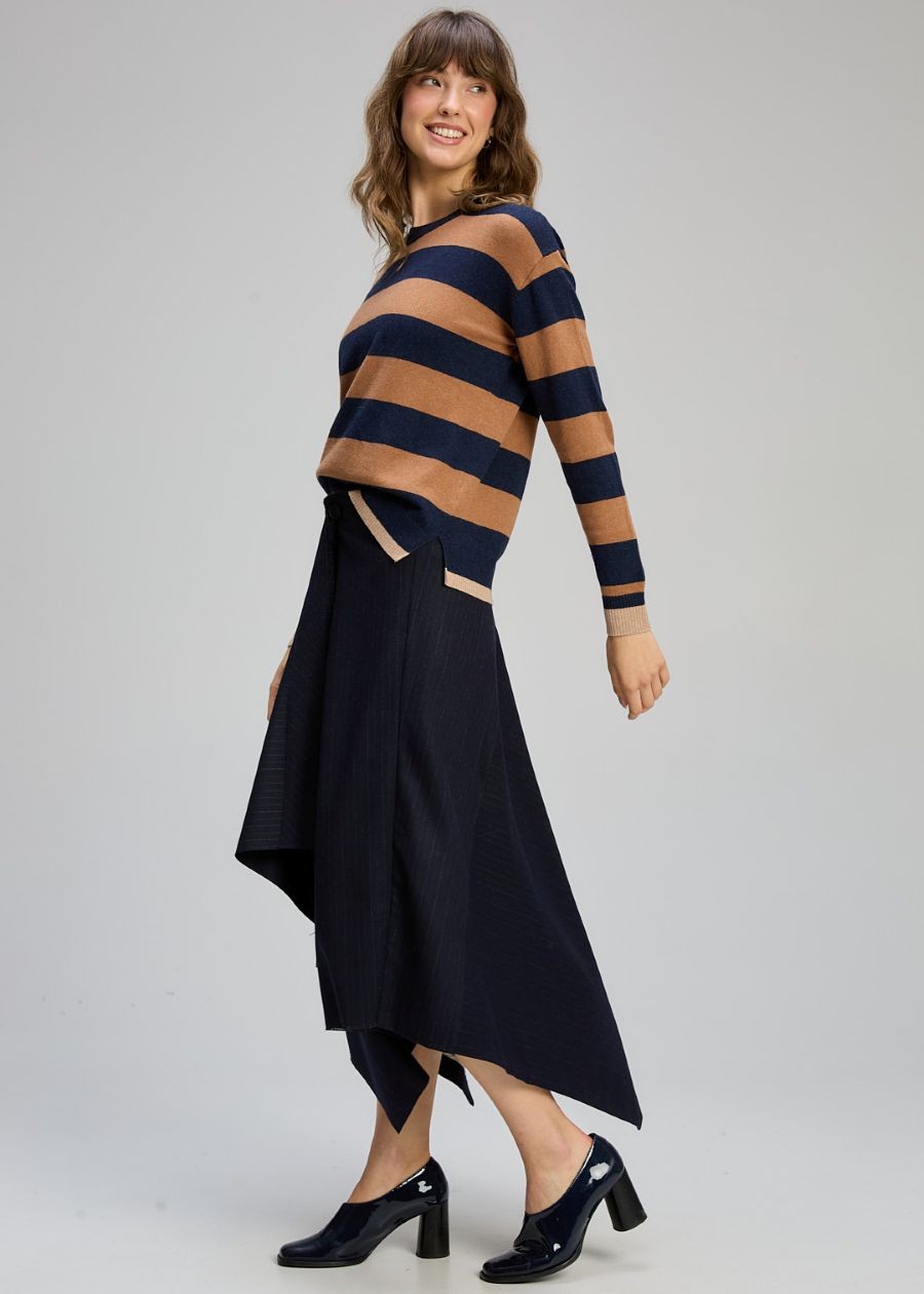 Stripe Clash Knit- Dark Denim