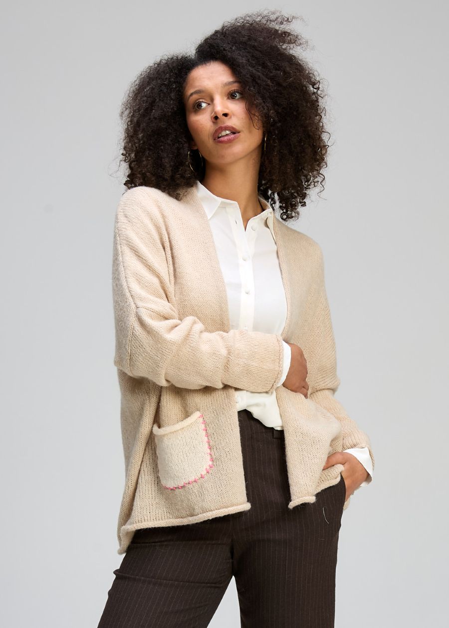 Zaket & Plover Bloom Back Cardi in Mink