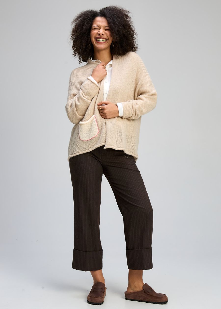 Bloom Back Cardi- Mink