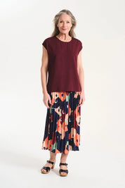Zahara Pleated Skirt- Peach