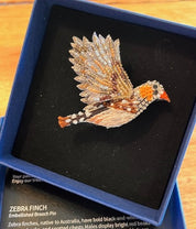 Trovelore Zebra Finch Embellished Brooch Pin
