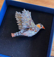 Zebra Finch Brooch