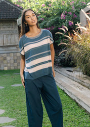 Zaket & Plover Zig Detail Top in Steel