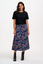 Sugarhill Brighton Zora Skirt in Navy Midnight Woodland Print