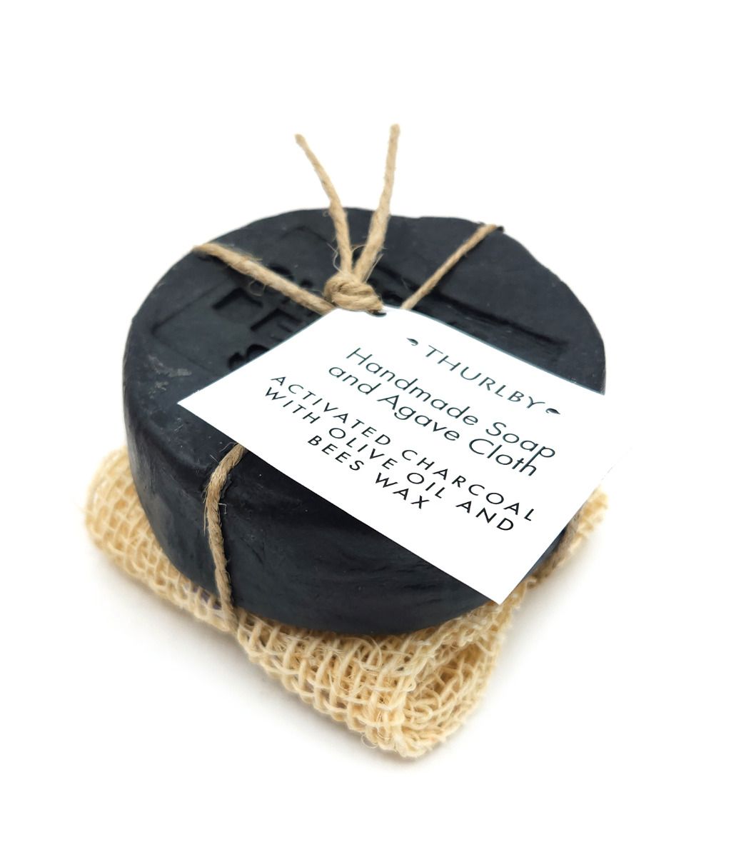 Charcoal Soap with Agave Cloth