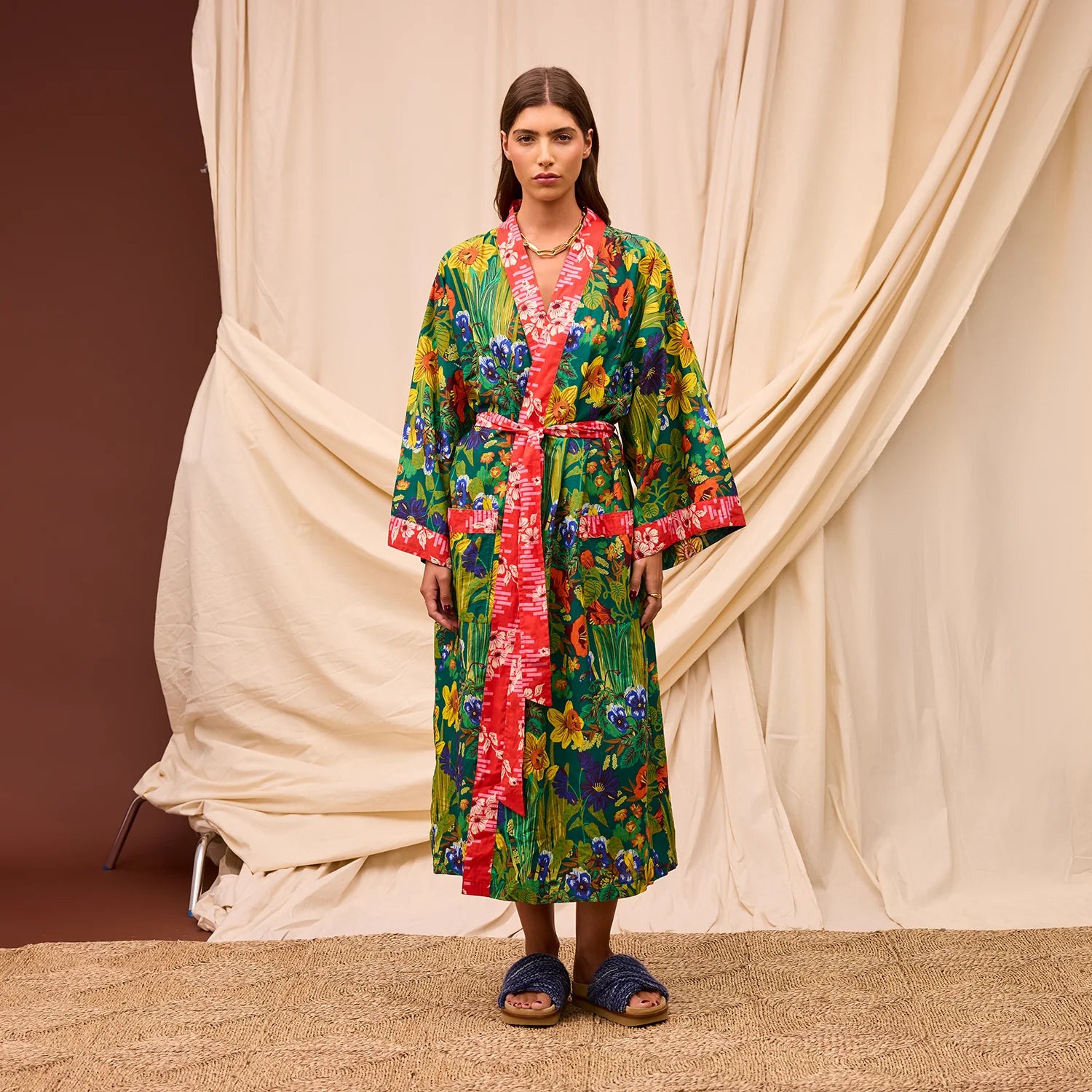 Sage x Clare Baette Cotton Voile Robe