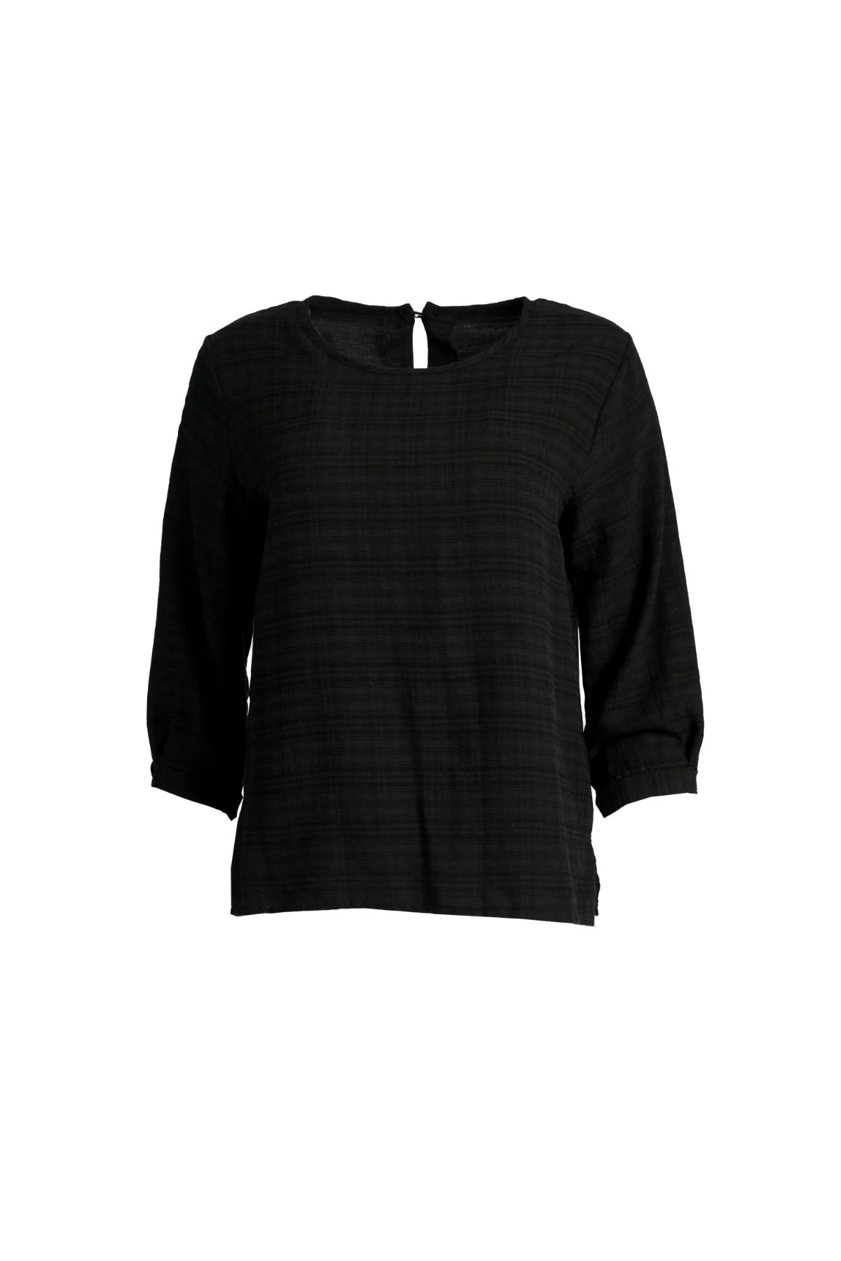 Ella Seersucker Chemise- Black