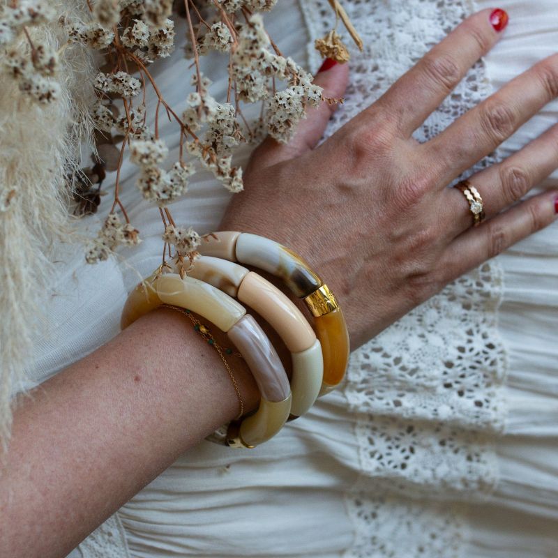 Parabaya Pipoca Bracelet Trio Neve