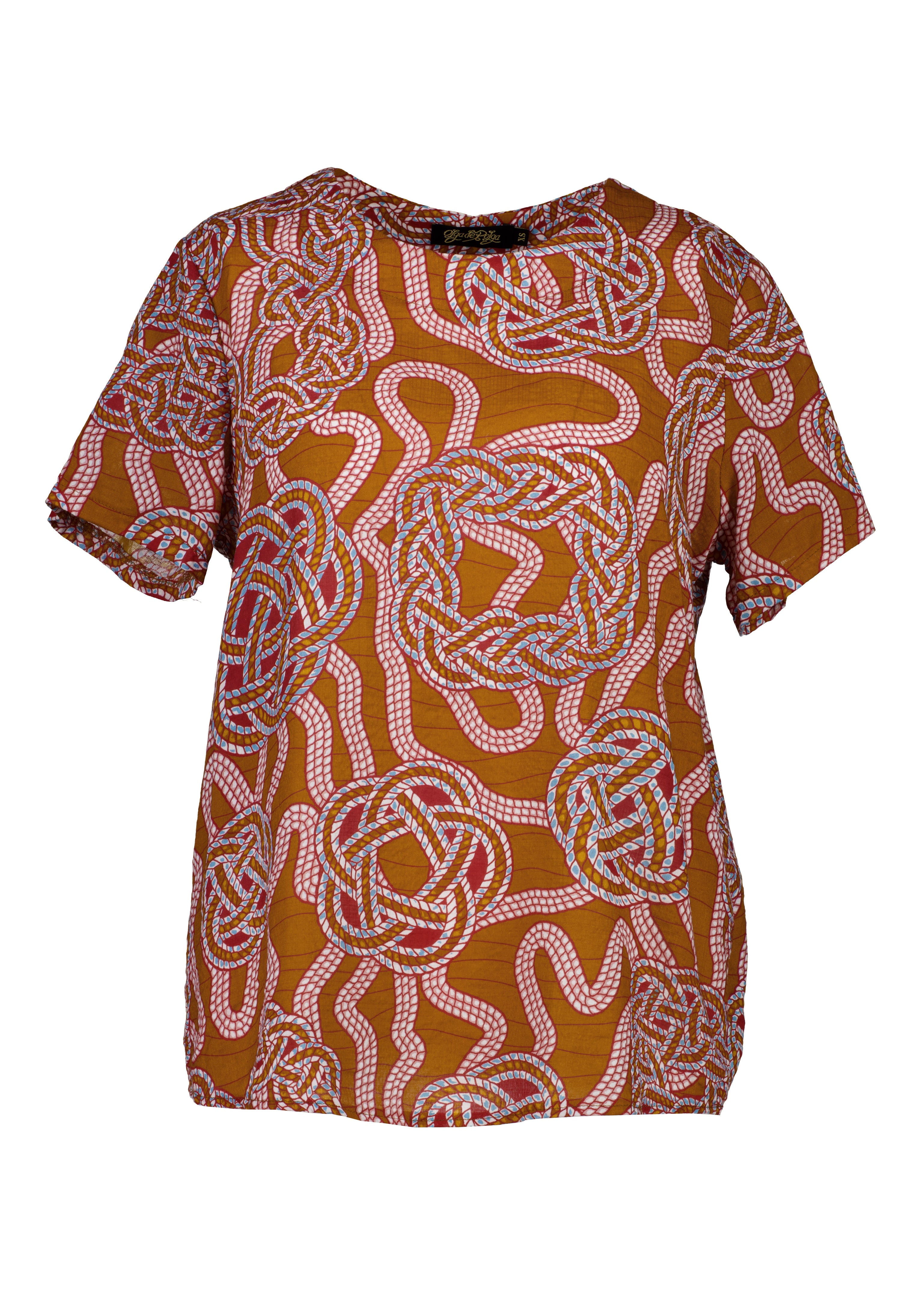 Olga de Polga Loveknots Seersucker Cotton Top in Caramel