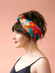 Square Silk Cotton Scarf- Bush Bloom Red