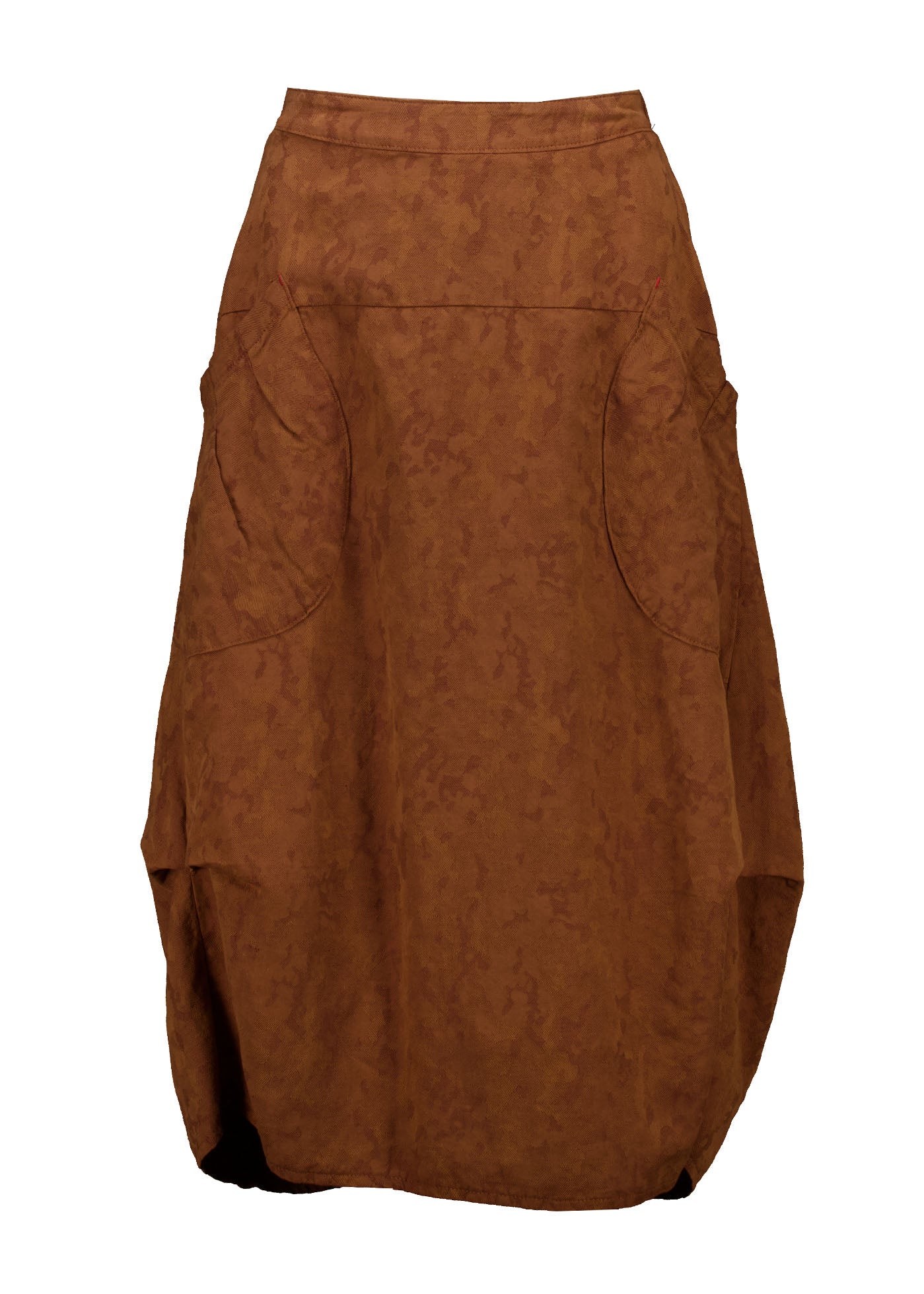 Olga de Polga Milwaukee Del Arte Skirt in Caramel Damask Linen