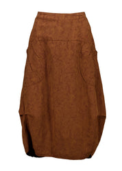 Olga de Polga Milwaukee Del Arte Skirt in Caramel Damask Linen