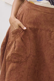 Milwaukee Del Arte Linen Skirt- Caramel