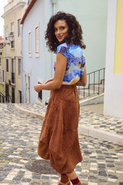 Milwaukee Del Arte Linen Skirt- Caramel