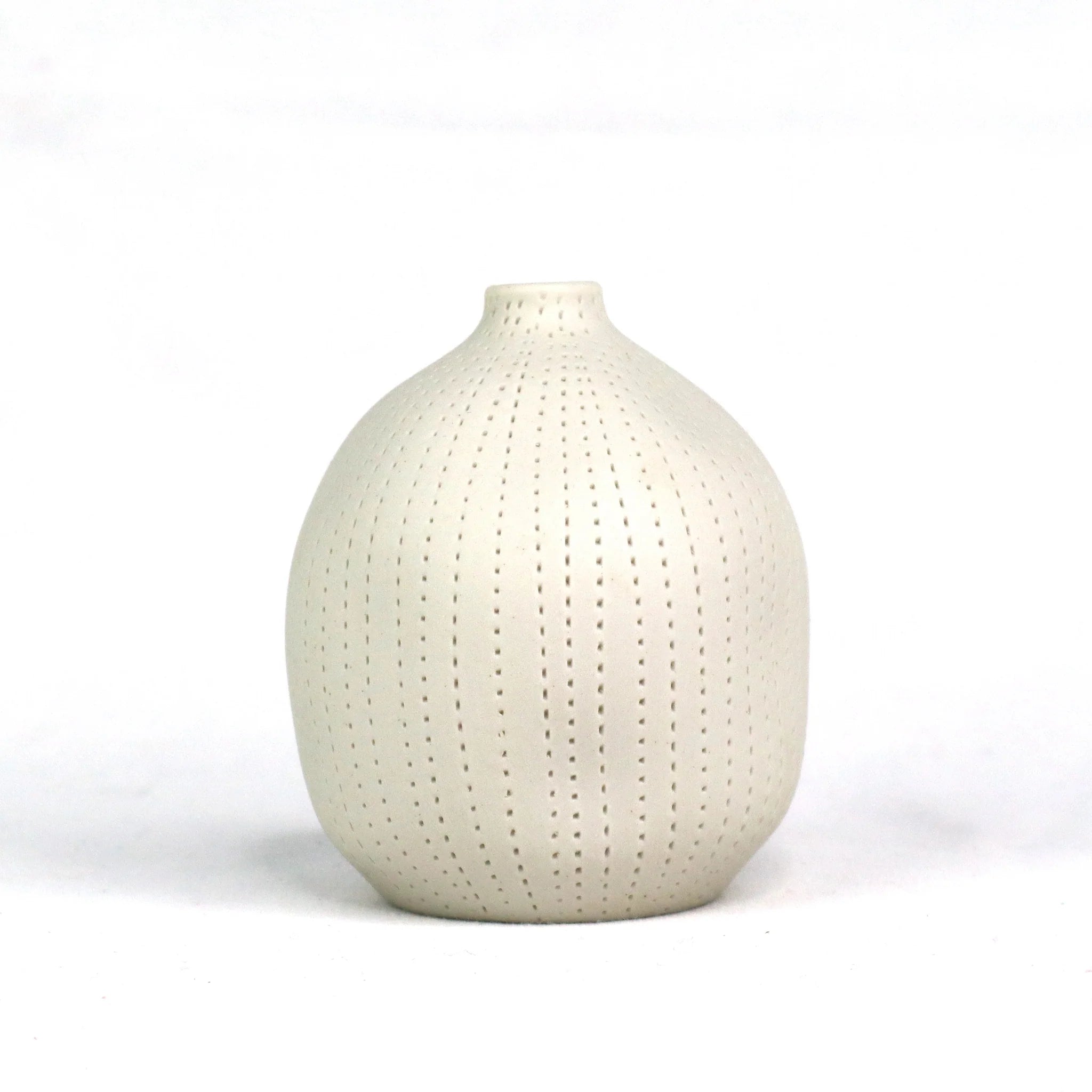 Roshi Cucumis Ceramic Small Vase in White