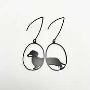 Den & Co Mini Dachshund Black Earrings