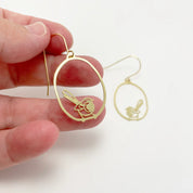 Mini Fairy Wren Earrings- Gold
