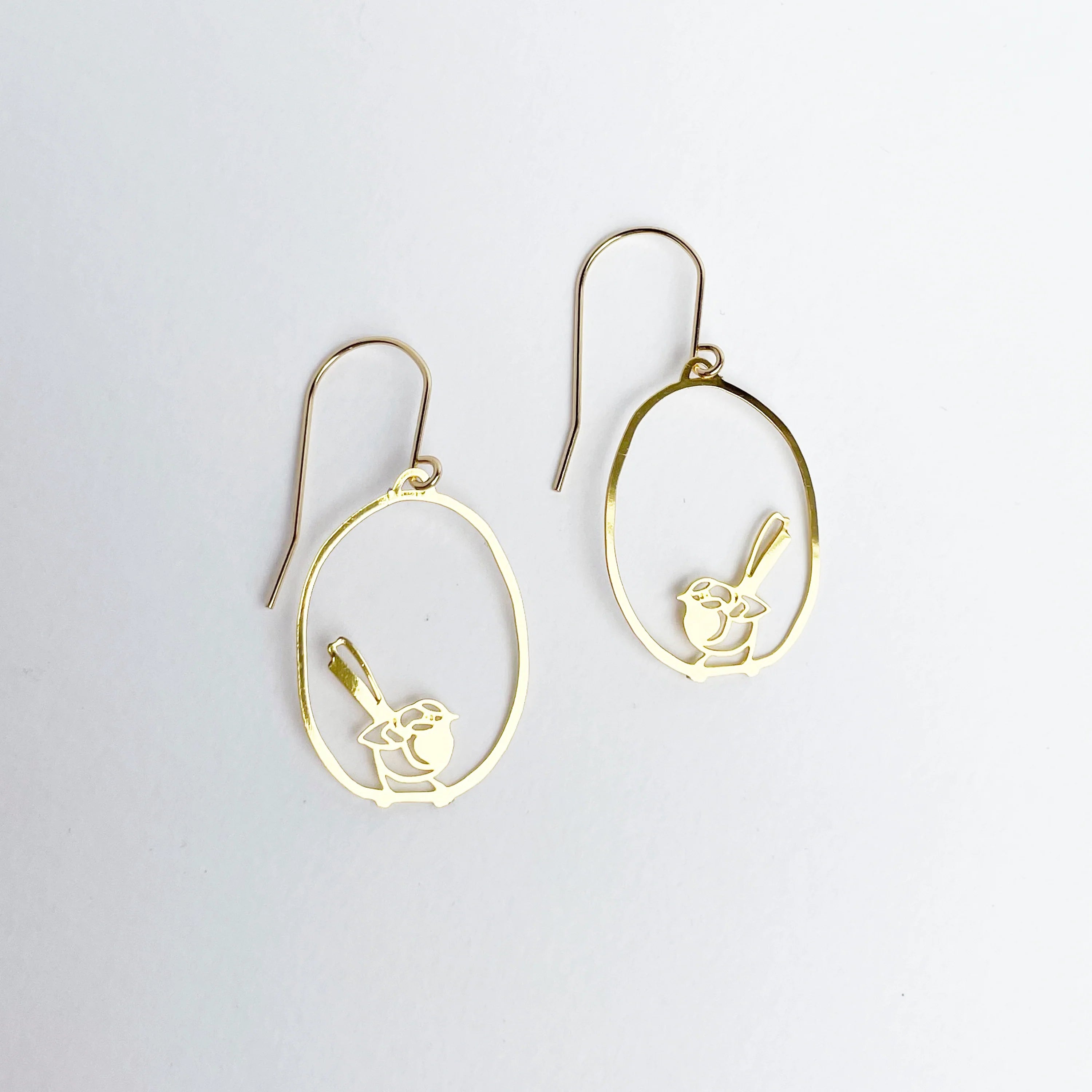 Denz & Co Mini Fairy Wren Earrings in Gold
