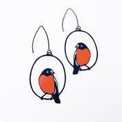 Denz & Co Flame Robin Earrings in Black/Red